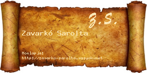 Zavarkó Sarolta névjegykártya